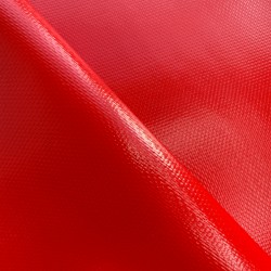 Ткань ПВХ 600 гр/м2 плотная, Красный (Ширина 150см), на отрез  в Клине