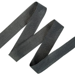 Окантовочная лента-бейка, цвет Чёрный 22мм (на отрез)  в Клине