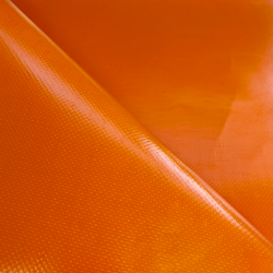 Тентовый материал ПВХ 450 гр/м2, Оранжевый (Ширина 160см), на отрез  в Клине, 450 г/м2, 699 руб