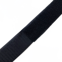 Контактная лента 40мм (38мм) цвет Черный (велькро-липучка, на отрез)  в Клине